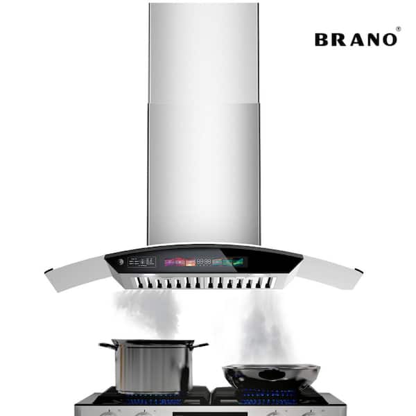BRANO 36 inch Ducted Wall Mount Range Hood Stainless Steel BRANO 36 inch Ducted Wall Mount Range Hood Stainless Steel