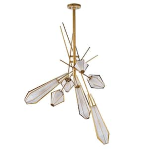 Jelleir 7-Light Gold Blade Span Chandelier