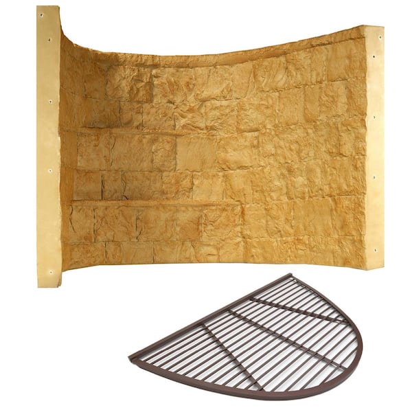 SHAPE PRODUCTS Rockwell 66 in. x 44 in. x 48 in. Tan Composite Window Well with Aluminum Bar Grate