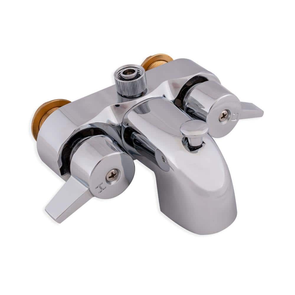Polished Chrome Two-Handle Deck-Mount Roman Tub Faucet
