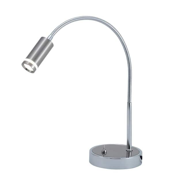 Adesso Eos 17 in. Satin Nickel LED Mini Desk Lamp