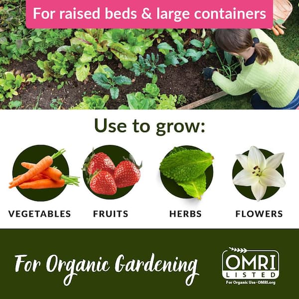 Organic Raised Bed and Potting Mix, All Natural Premium Soil 2 cu. ft., OMRI Listed