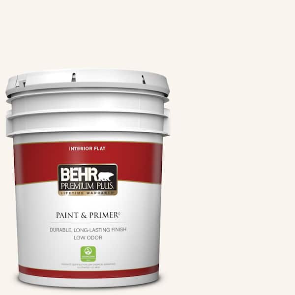 BEHR PREMIUM PLUS 5 gal. #PR-W13 Crystal Cut Flat Low Odor Interior Paint & Primer