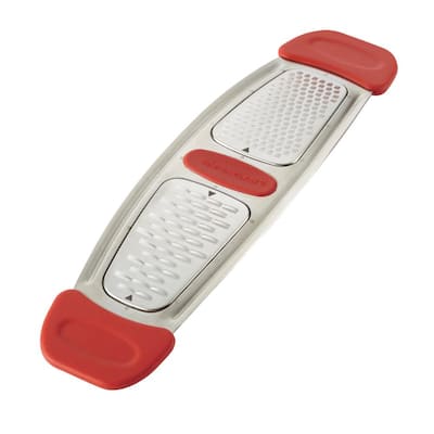 Red Stainless Steel Multi-Grater with Silicone Handles