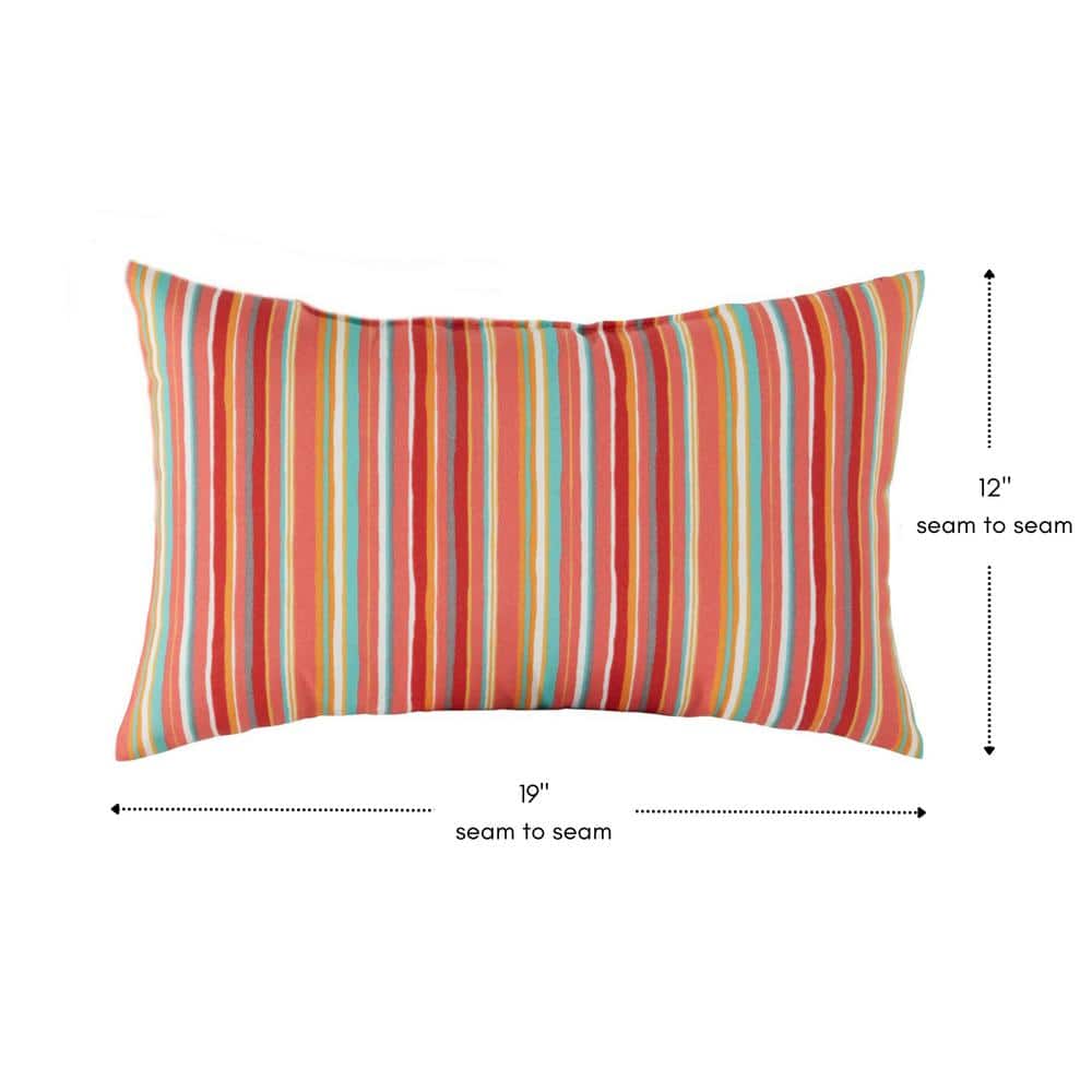 Watermelon Stripe Outdoor Rectangle Throw Pillows Set of 2