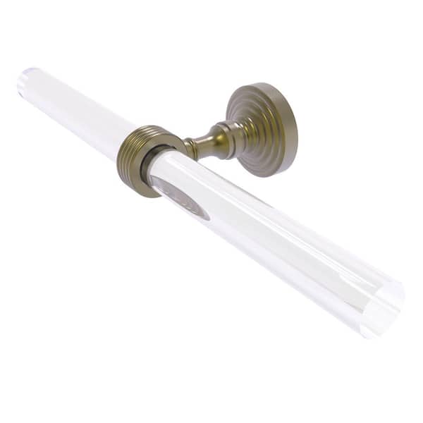 Allied Brass Pacific Grove Collection 13 in. Wall Mounted 2 Arm Guest Towel Holder with Groovy Accents in Antique Brass