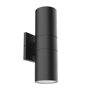 Lund 12-in 1-Light 31-Watt Black Integrated LED Exterior Wall Sconce