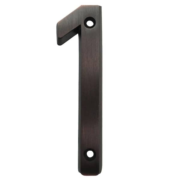 6 in. Aged Bronze Screw On House Number 1