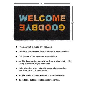 Multi Welcome, Good bye Stacked 18 in. x 30 in. Doormat