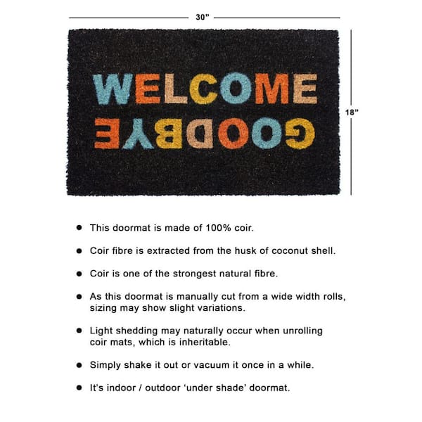 Multi Welcome, Good bye Stacked 18 in. x 30 in. Doormat