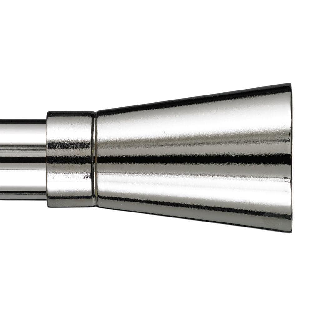 Linea 4 ft. Non-Telescoping Single Curtain Rod in Chrome