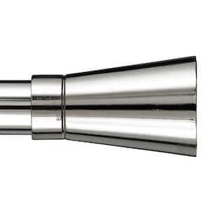 10 ft. Non-Telescoping 1-1/8 in. Single Curtain Rod with Rings in Chrome with Linea Finial