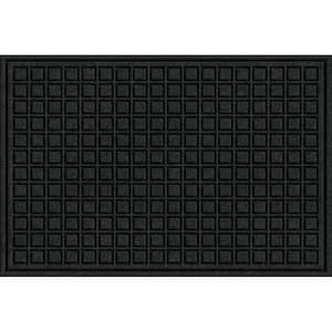 Black 24 in. x 36 in. Fiber and Rubber Commercial Door Mat