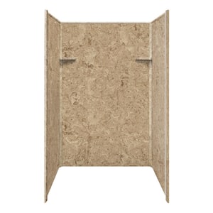 Studio 48 in. W x 72 in. H x 36 in. D 3-Piece Glue Up Alcove Shower Wall Surrounds in Sand Mountain