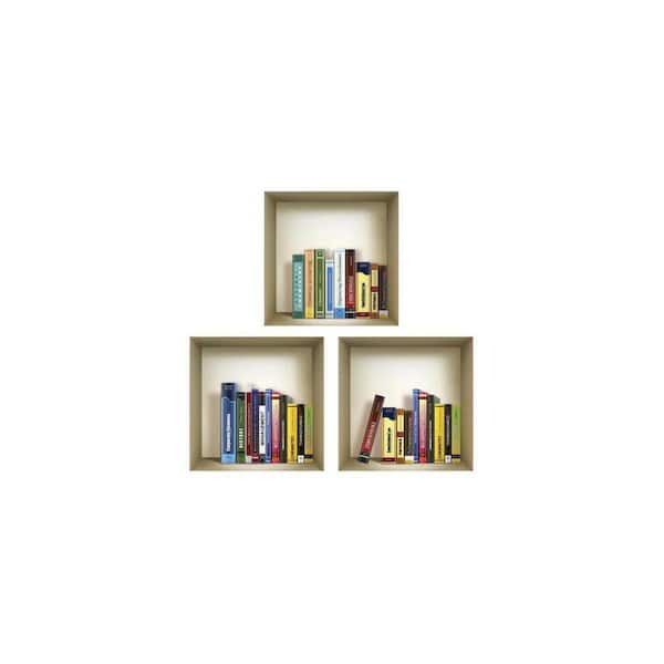 12 in. x 12 in. Multi-Color Abstract 3D Design Niche Wall Decal 3-Piece Stunning Decorative Stickers For Home and Office