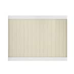 Pro-Series 6 ft. H x 8 ft. W White/Tan Vinyl Woodbridge Privacy Unassembled Fence Panel