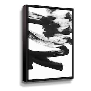 'Black & white strokes 5' by Iris Lehnhardt Framed Canvas Wall Art