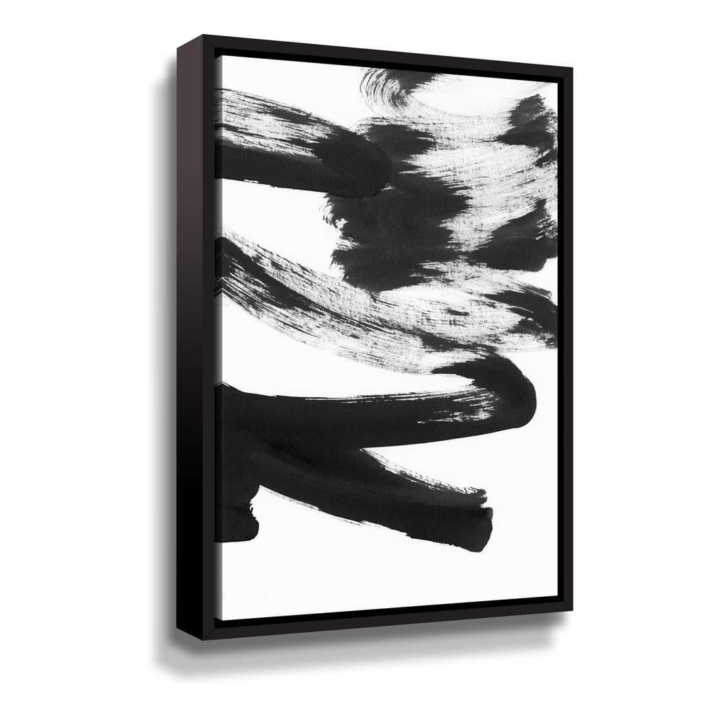 ArtWall 'Black & white strokes 5' by Iris Lehnhardt Framed Canvas Wall Art5leh028a3248f The