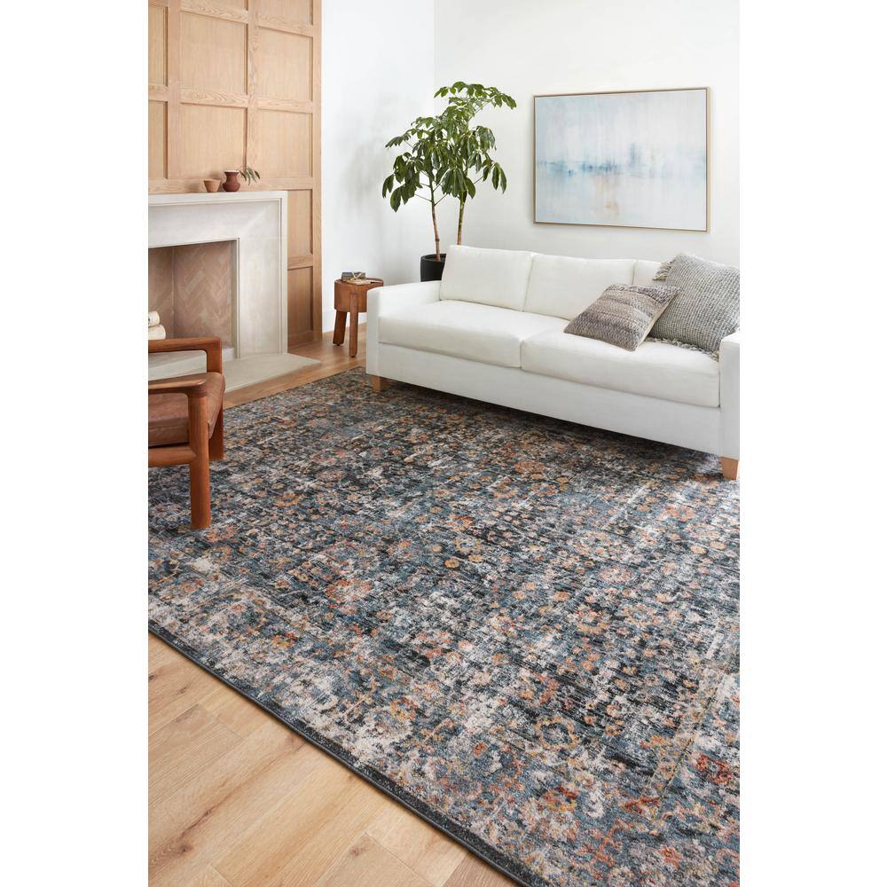 Handmade Blue Synthetic Stain-Resistant 7'-10" x 10' Area Rug
