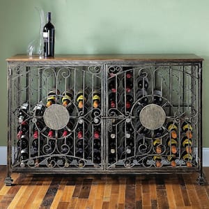 84-Bottle Antiqued Wine Jail Console