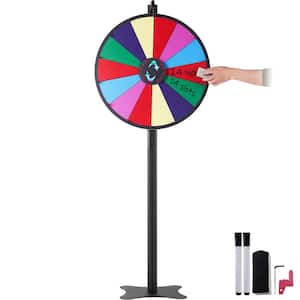 Spinning Prize Wheel 24 in. Spinning Wheel 14 Slots Roulette Wheel with a Dry Erase and 2 Markers, Tabletop