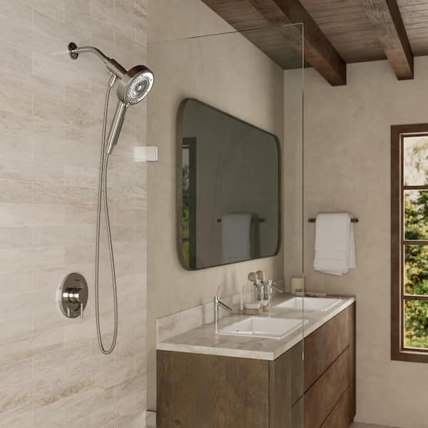 Nebia Merced 5-Spray Patterns 5.3 in. Wall Mount Water Saving Adjustable Handheld Shower Head 1.5 GPM in Brushed Nickel