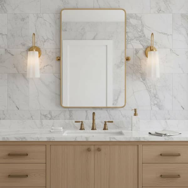 Honey 5.25 in. 1 Light Distressed Brass Vanity Light