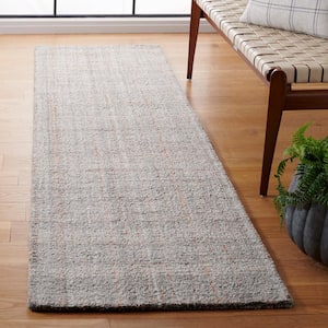 Abstract Gray/Rust 2 ft. x 8 ft. Plaid Unitone Runner Rug