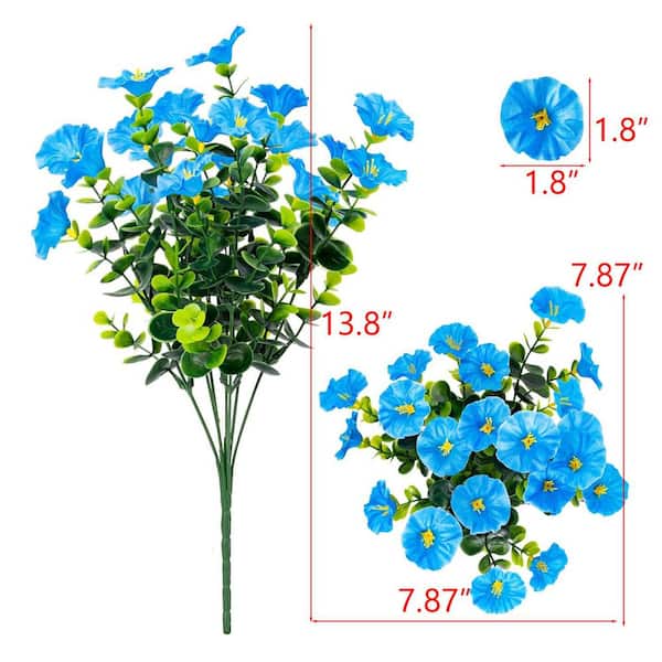 Artificial Blue Morning Glory, 16-Bundles L0DL8YW6K8 - The Home Depot