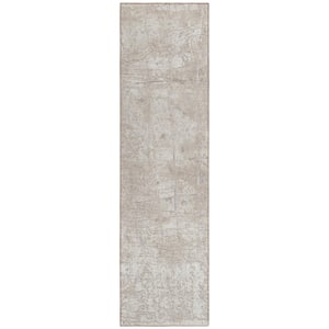 Chantille ACN559 Ivory 2 ft. 3 in. x 7 ft. 6 in. Machine Washable Indoor/Outdoor Geometric Runner Rug