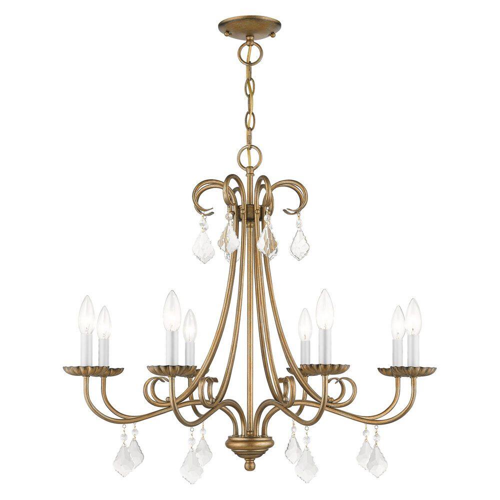 AVIANCE LIGHTING SHIRLINGTON 8 Light Gold Crystal Round Chandelier