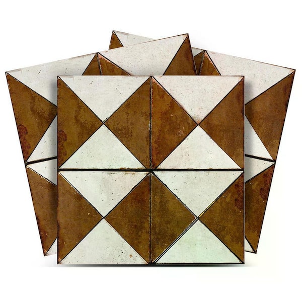 Brown R152 4 in. x 4 in. Vinyl Peel and Stick Tile (24 Tiles, 2.67 sq. ft. /pack)