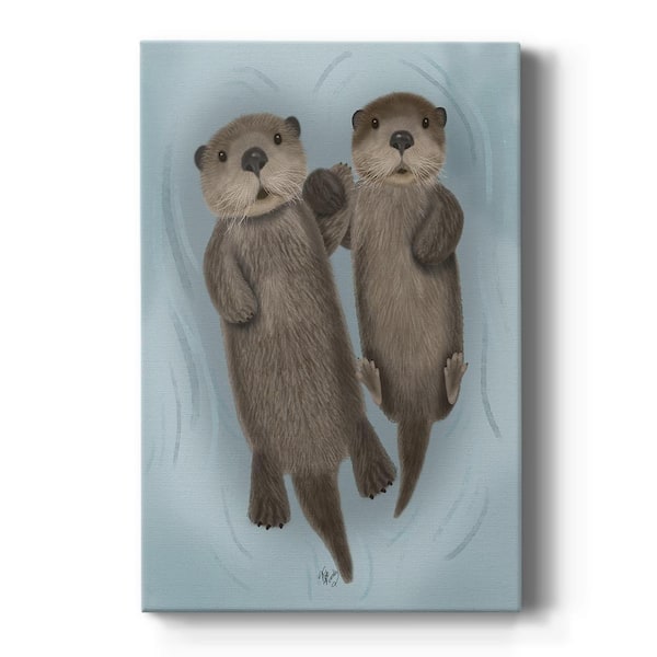 Wexford Home Otters Holding Hands By Wexford Homes Unframed Giclee Home Art Print 12 in. x 8 in.