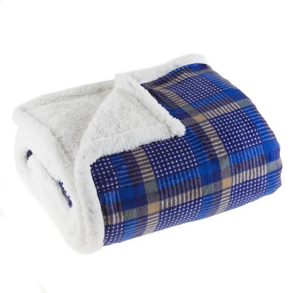Plaid Fleece Sherpa Throw