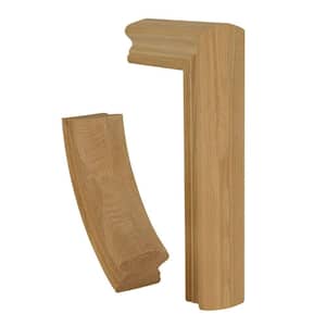 Stair Parts 7599 Unfinished White Oak Straight 2-Rise Gooseneck No Cap Handrail Fitting