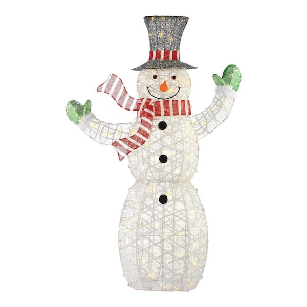 Home Accents Holiday 6 ft 105-Light LED Snowman Yard Sculpture ...