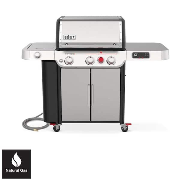 Weber Genesis Smart SX-335 3-Burner Natural Gas Grill in Stainless Steel with Side 37600001 - The Home