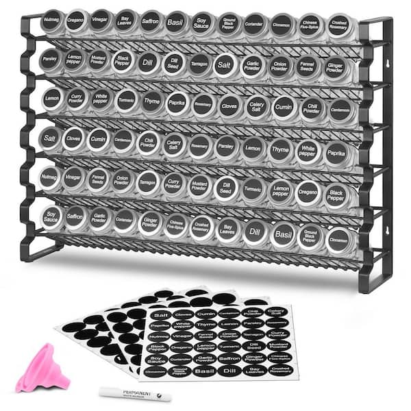 Spice Rack Organizer 23 x 16 in. Spice Organizer with Spice Labels Seasoning Organizer for Countertop Kitchen