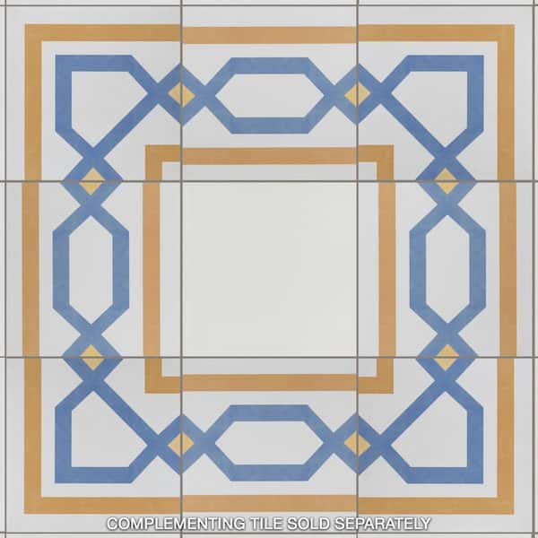 Merola Tile Revival Frame 7-3/4 in. x 7-3/4 in. Ceramic Floor and Wall Tile  (10.75 sq. ft./Case) FRC8REVF - The Home Depot