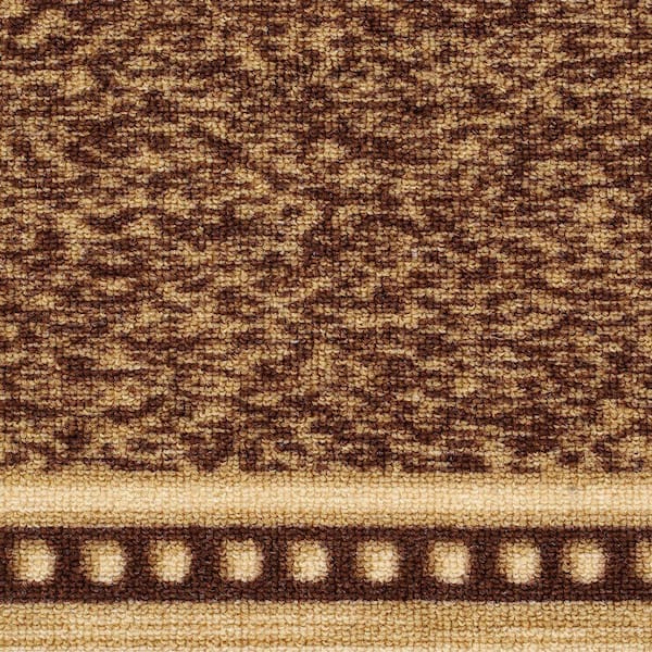 Ottomanson Classics Non-Slip Rubberback Bordered 3x5 Indoor Area Rug, 3'3 x 5', Brown