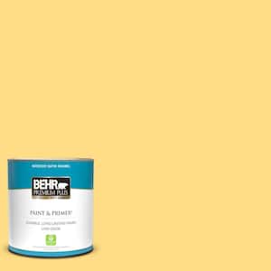 1 qt. #340B-5 Yellow Brick Road Satin Enamel Low Odor Interior Paint & Primer