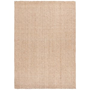 Martha Stewart Ivory/Natural 8 ft. x 10 ft. Border Concentric Diamond Area Rug