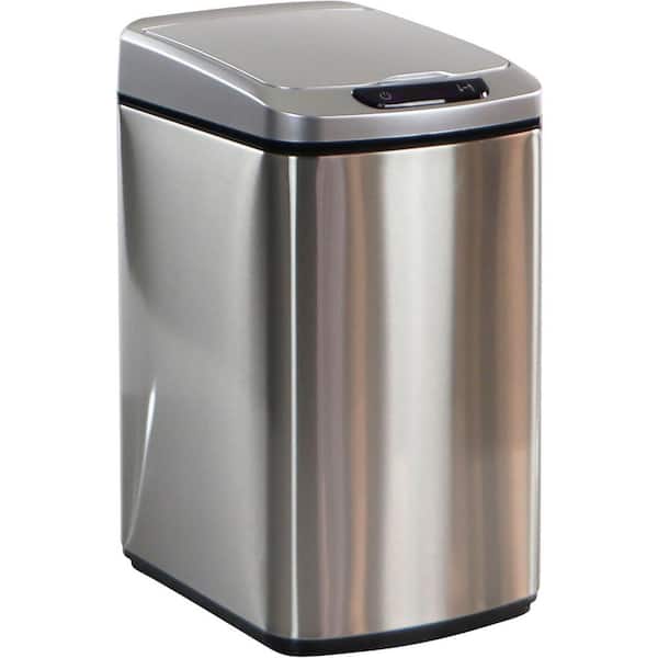 Hanover 3.2-Gallons Stainless Steel Touchless Kitchen Trash Can with Lid  Indoor in the Trash Cans department at