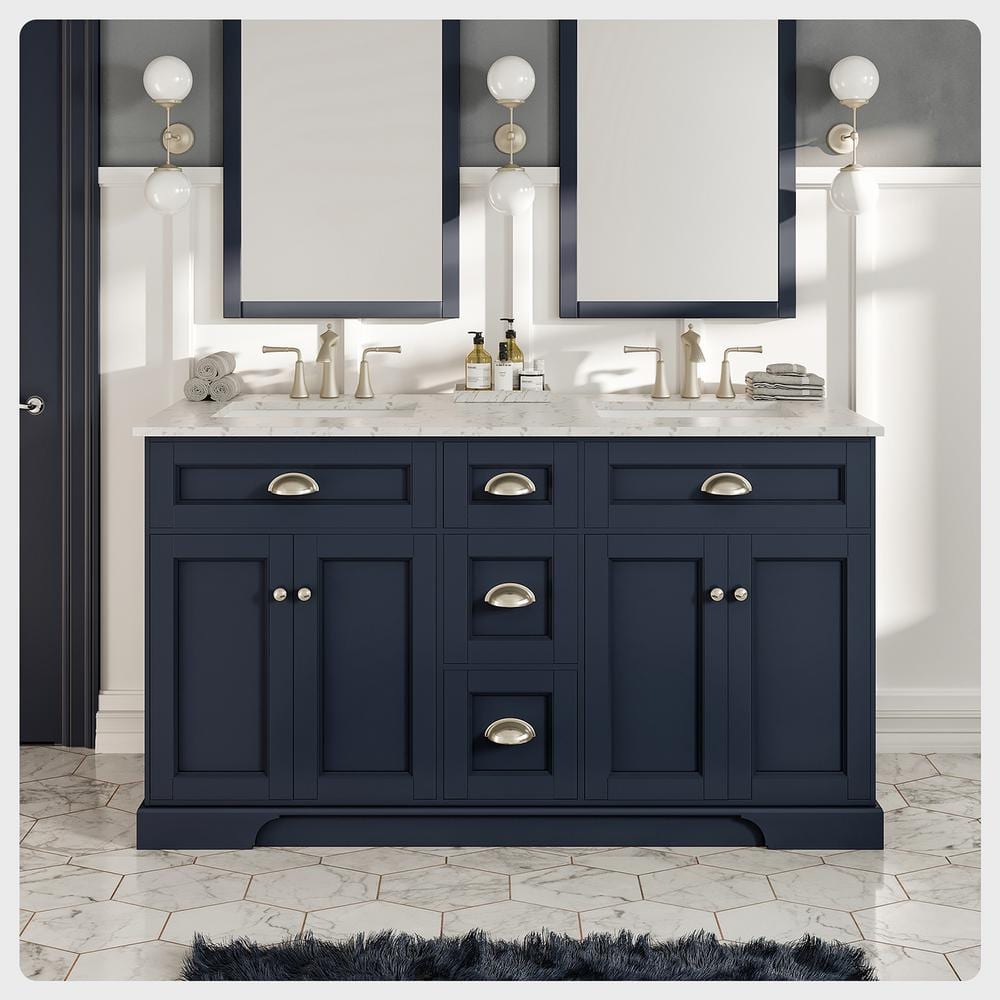 Eviva Epic 60 in. W x 22 in. D x 34 in. H Double Bathroom Vanity in ...