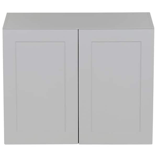 Cambridge Shaker Assembled 30 in. x 24 in. x 15.5 in. Wall Cabinet in Gray
