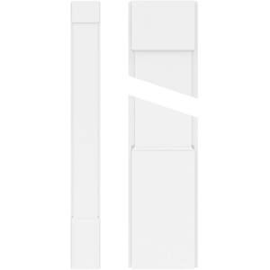 2 in. x 4 in. x 90 in. Smooth PVC Pilaster Moulding with Standard Capital and Base (Pair)