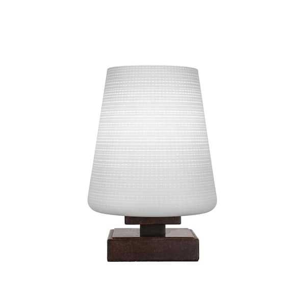 Unbranded Quincy 8.75 in. Dark Granite Accent Lamp with Glass Shade