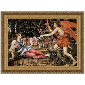 Love and the Maiden, 1877 by John Roddam Spencer Stanhope Framed Fantasy Oil Painting Art Print 30.75 in. x 41.25 in.