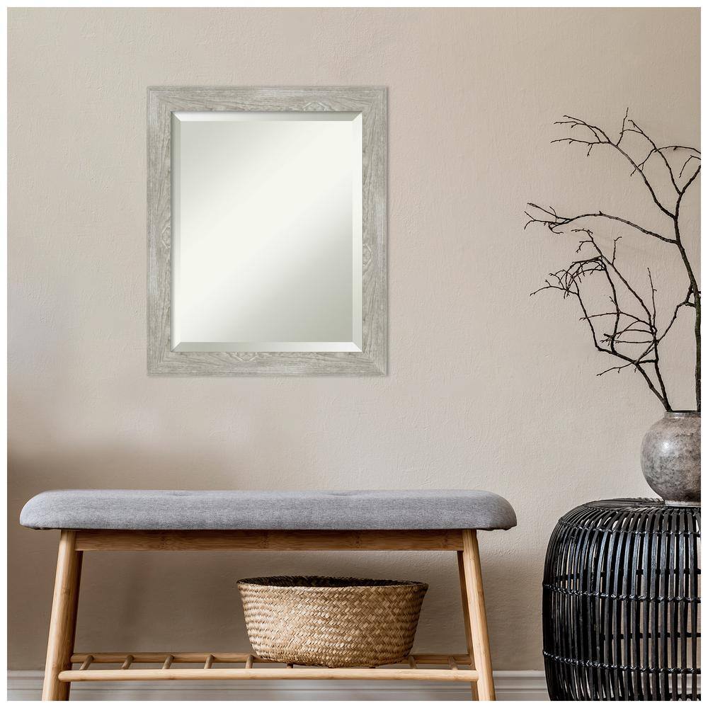 24" x 20" Graywash Beveled Wall Mirror with Polystyrene Frame