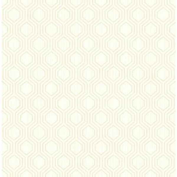 CASA MIA Geometric Rhombus Ivory Paper Strippable Wallpaper Roll (Cover 57 sq. ft.)